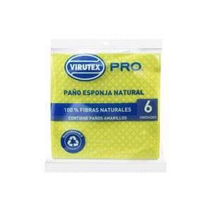 paño esponja natural amarillo 6 u.