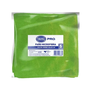Paño Microfibra 40 x 40 Pack 5 Unidades, Color Verde
