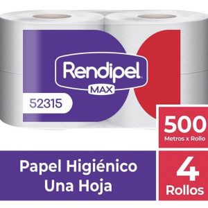Papel Higiénico Rendipel 4 Rollos x 500 Mts