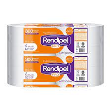 Papel Higiénico Rendipel 6 rollos x 300 Mts