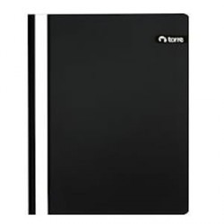 Carpeta PVC Plástica. File Oficio Negra Torre