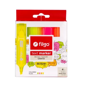Destacador TEXT MARKER - Estuche 4 Fluor