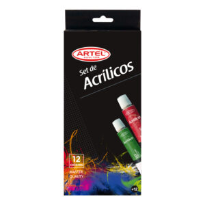 Set Acrílicos Artel 12 Colores de 12ml