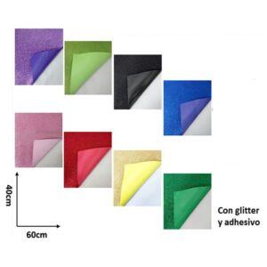 Pliego goma  eva  gliter  adhesiva  40x60