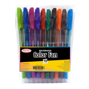 Pack 10 boligrafos Pasta Colores Fan 2.0