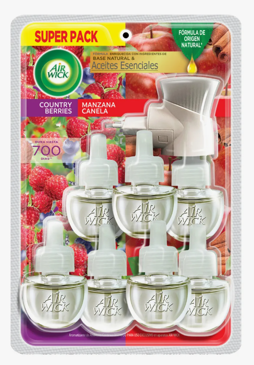 AirWick Aromatizante eléctrico Manz/can y country berries 7 repuestos + 1 Enchuf